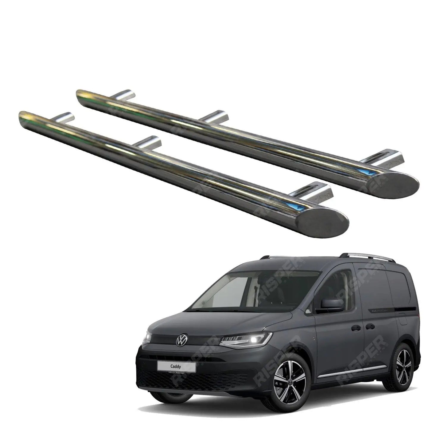 Vw Caddy 2021 On – Stainless Steel Side Bars Steps – Angular Type – Short Wheel Base – 60mm