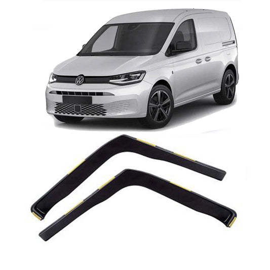 Vw Caddy 2021 On Stx Internal Wind Deflectors - 2pcs - Clip In Fitment - Dark Smoke - TMC Motorsport
