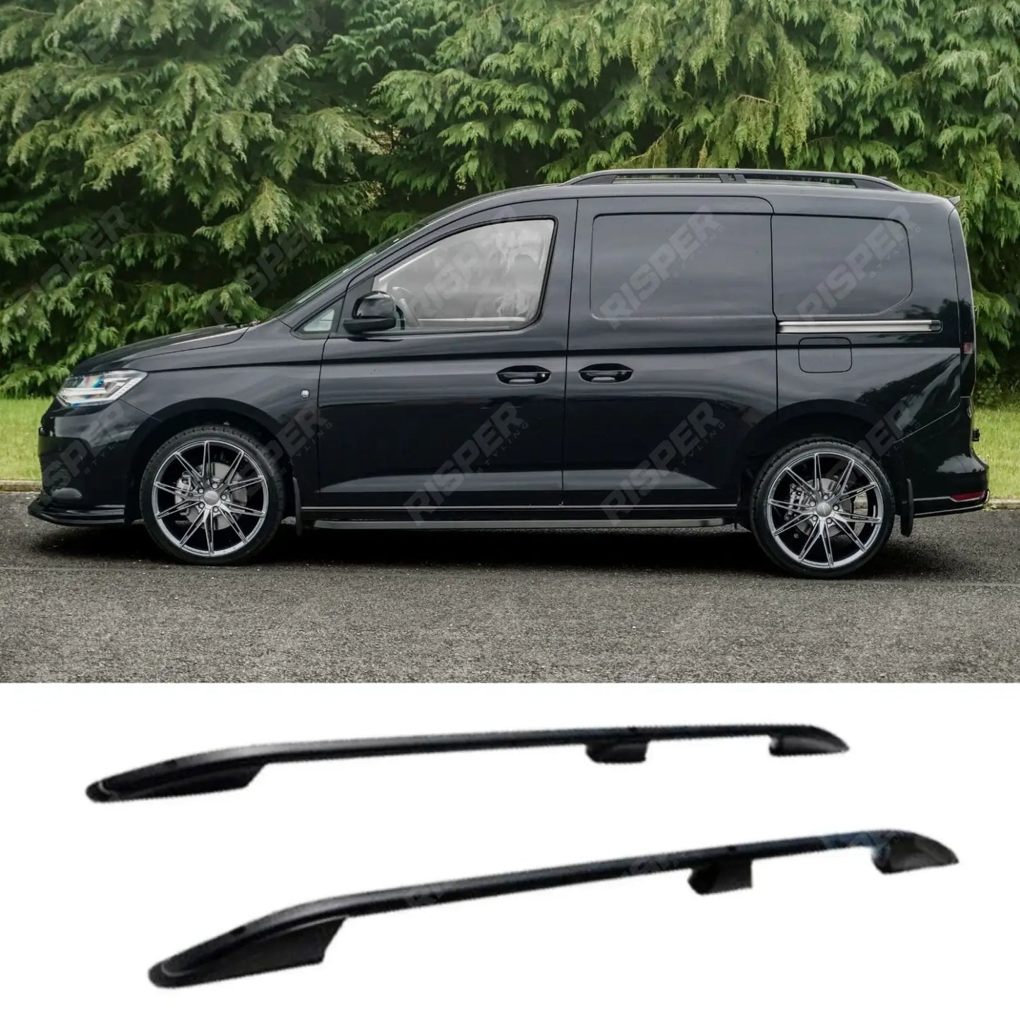 Vw Caddy 2021 On Swb Aluminium Roof Bars In Black
