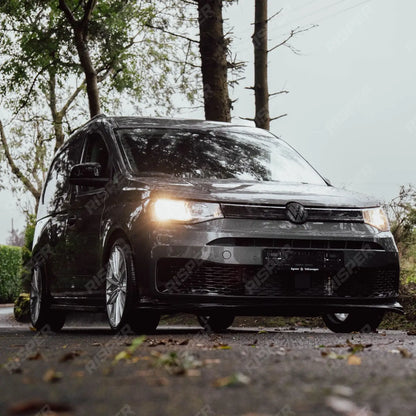 VW Caddy 2021 On SWB Trapezoid Side Bars in Gloss Black