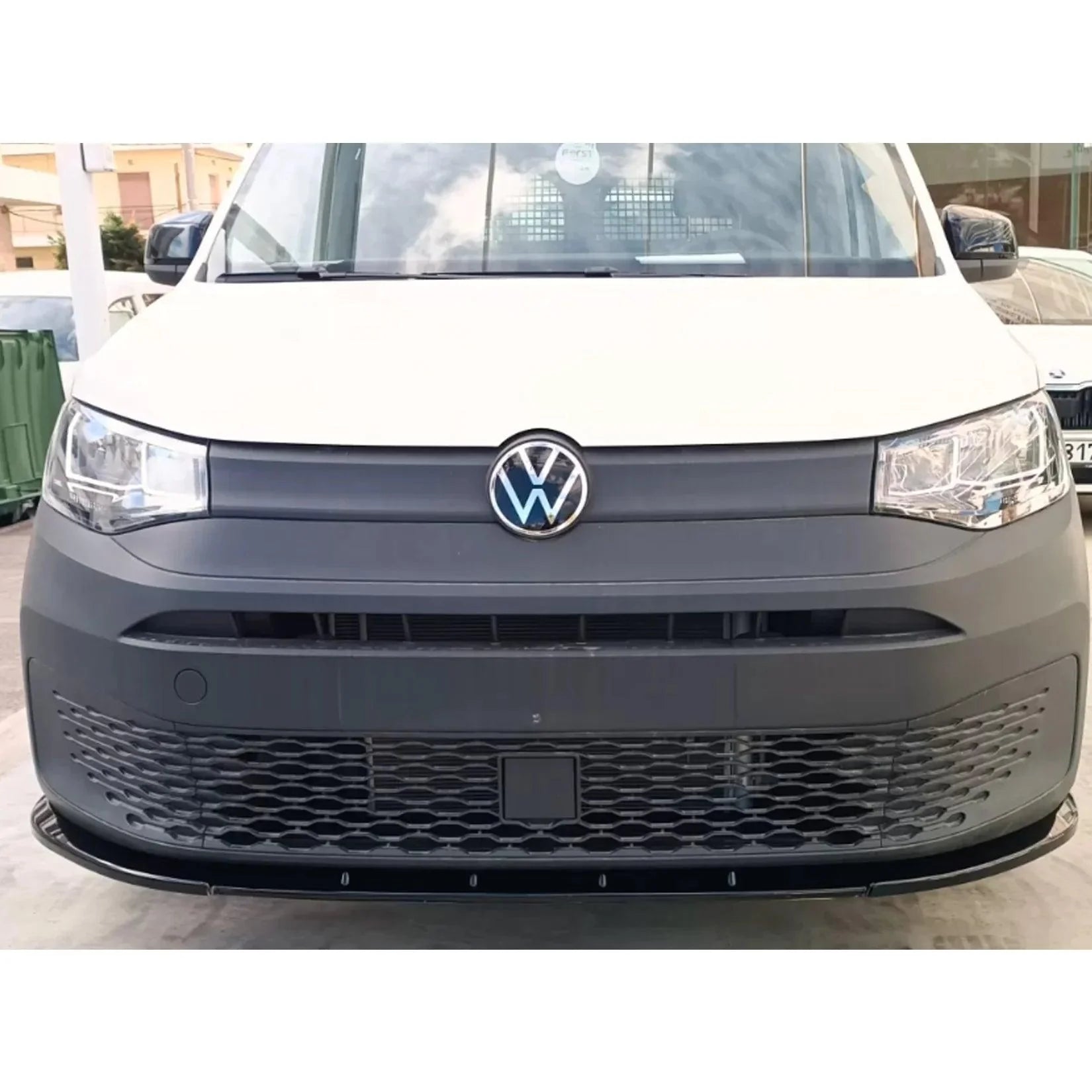 VW Caddy 2021 On V2 Front Bumper Spoiler Splitter Lip - Gloss Black - TMC Motorsport