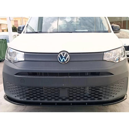 VW Caddy 2021 On V2 Front Bumper Spoiler Splitter Lip - Gloss Black - TMC Motorsport