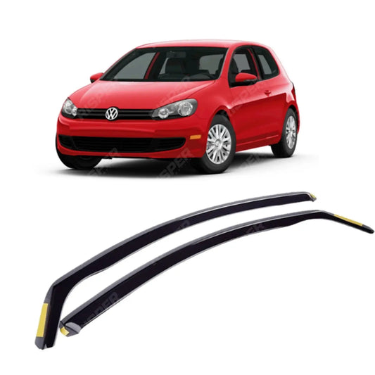 VW Golf MK6 2008 - 2013 STX Internal Wind Deflectors - 2PCS - Clip In Fitment - Dark Smoke