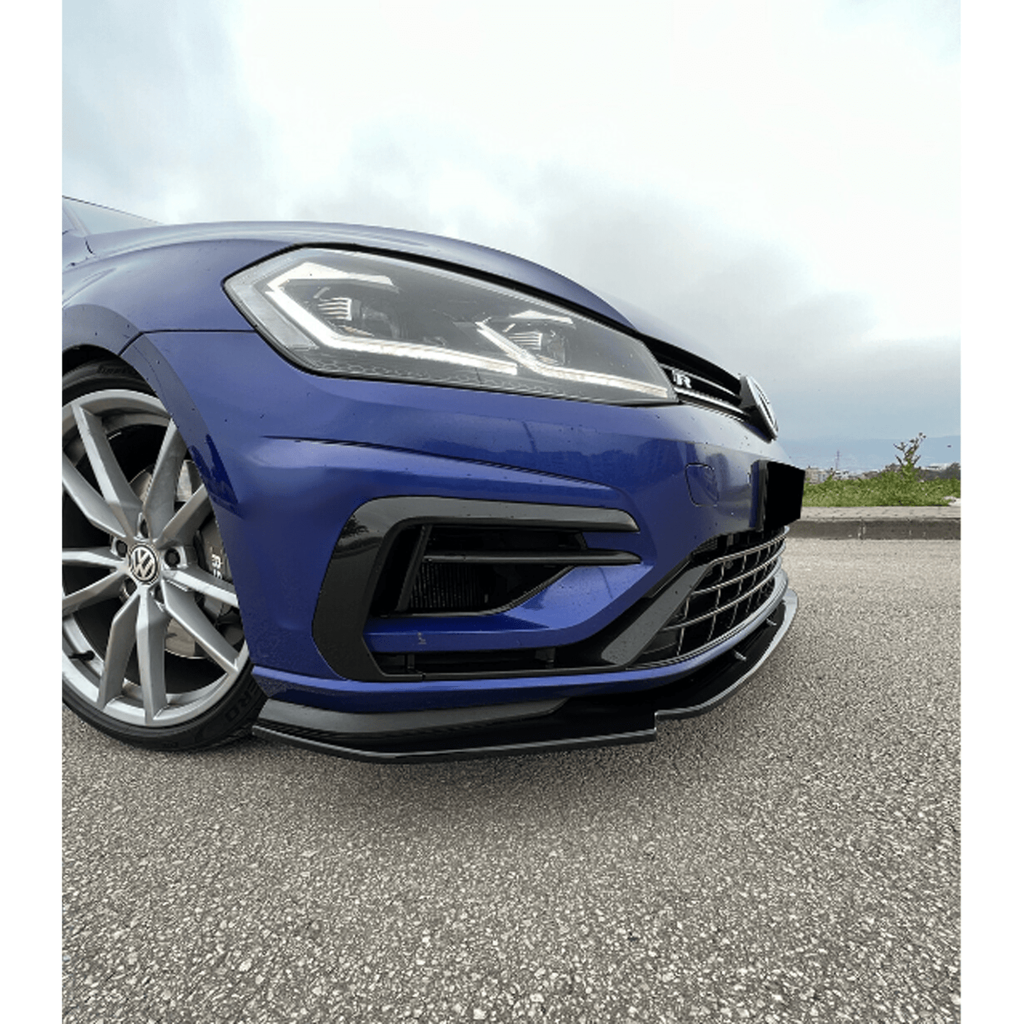 VW Golf MK7.5 R Front Splitter V3 In Gloss Black - TMC Motorsport