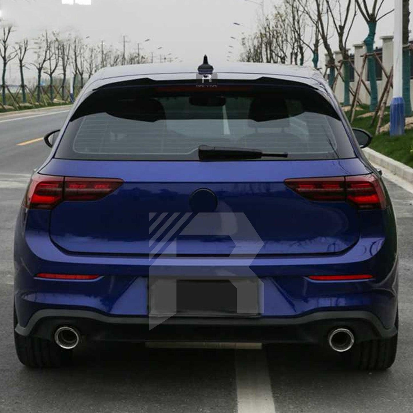 VW Golf MK8 R-Line Rear Spoiler Cap V1 in Gloss Black - TMC Motorsport