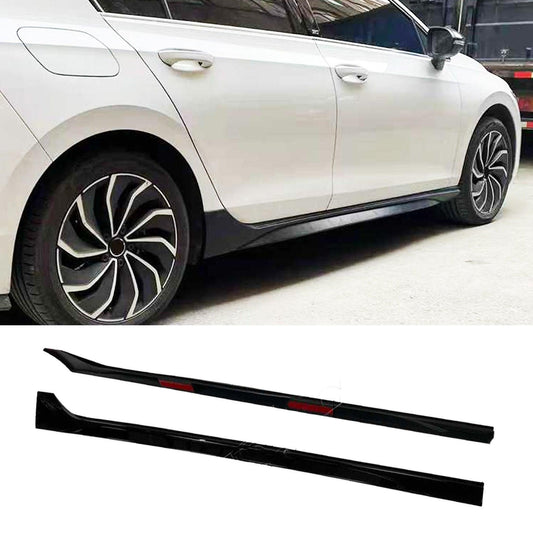VW Golf MK8 Standard 'R' Style Side Skirts in Gloss Black - TMC Motorsport