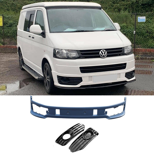 VW T5 Transporter 2010-2015 Lower Sportline Style Front Splitter with Fog Light Pods - TMC Motorsport