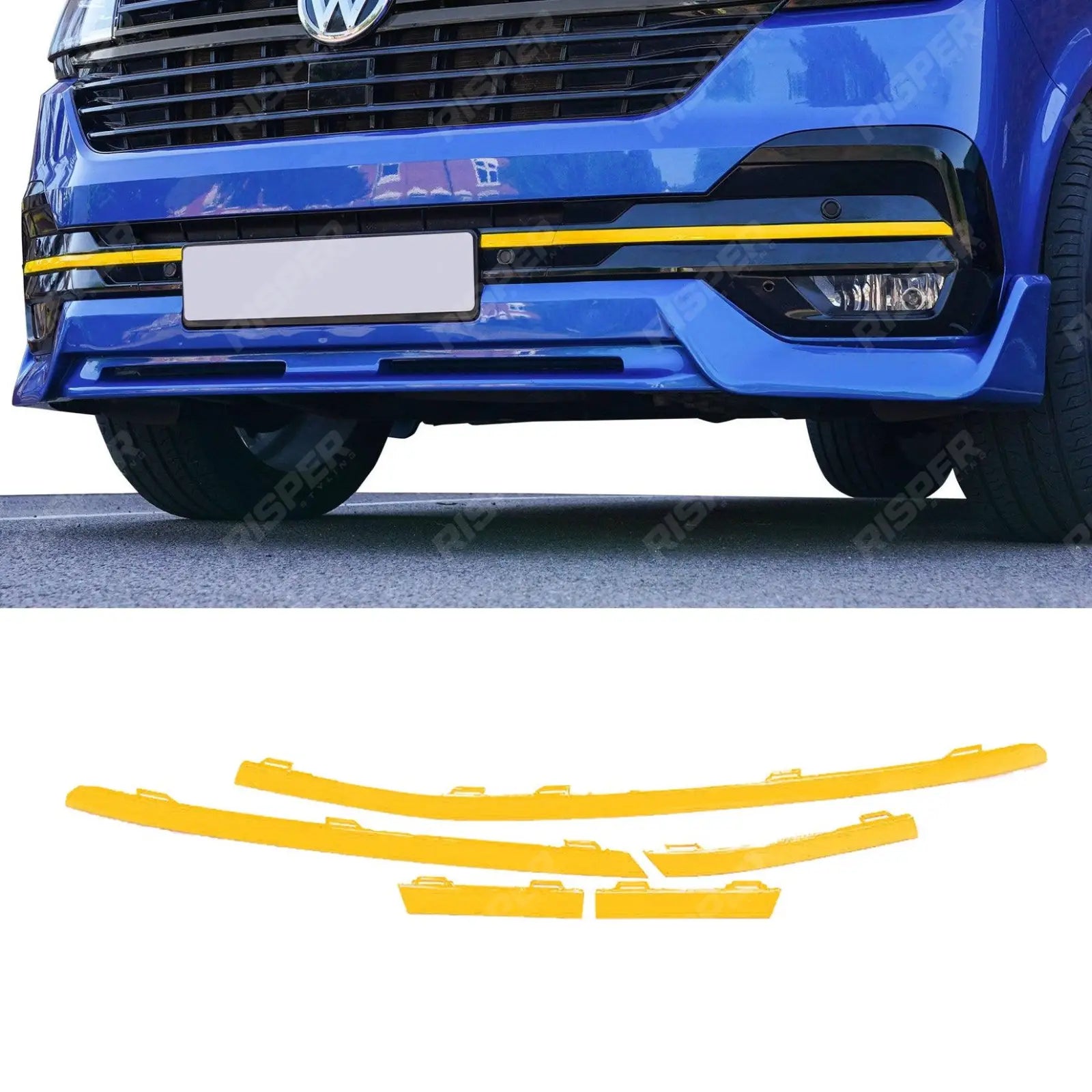 VW T6.1 2019 - 2024 Transporter Front Bumper Lower 5PCS Grille Trim Inserts