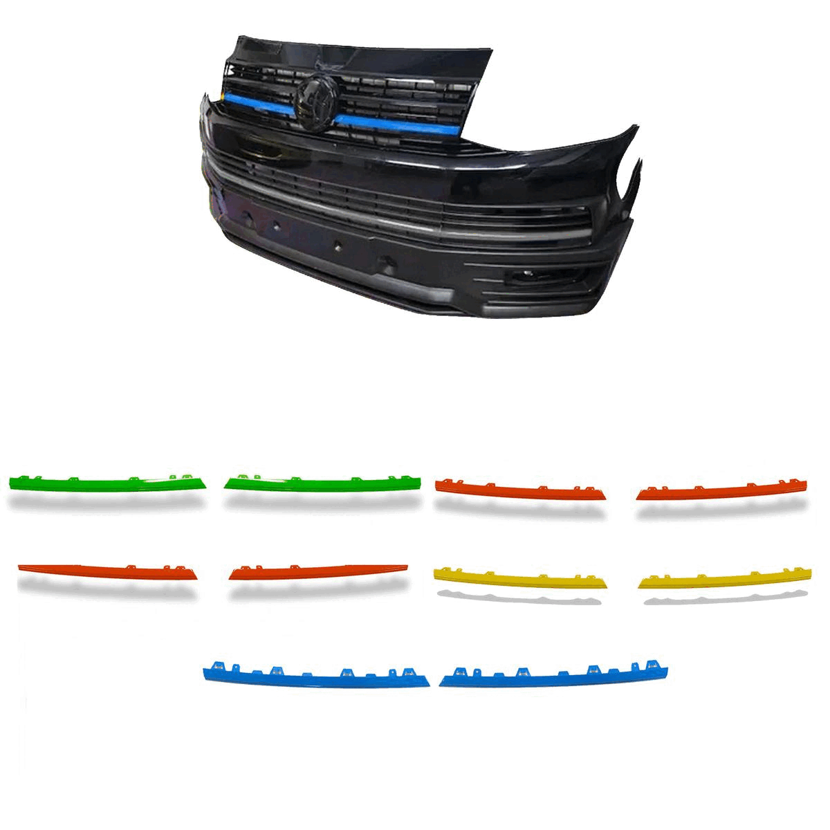 VW T6 Transporter 2015-2019 Front Upper 2-Piece Clip In Grille Streamer - TMC Motorsport