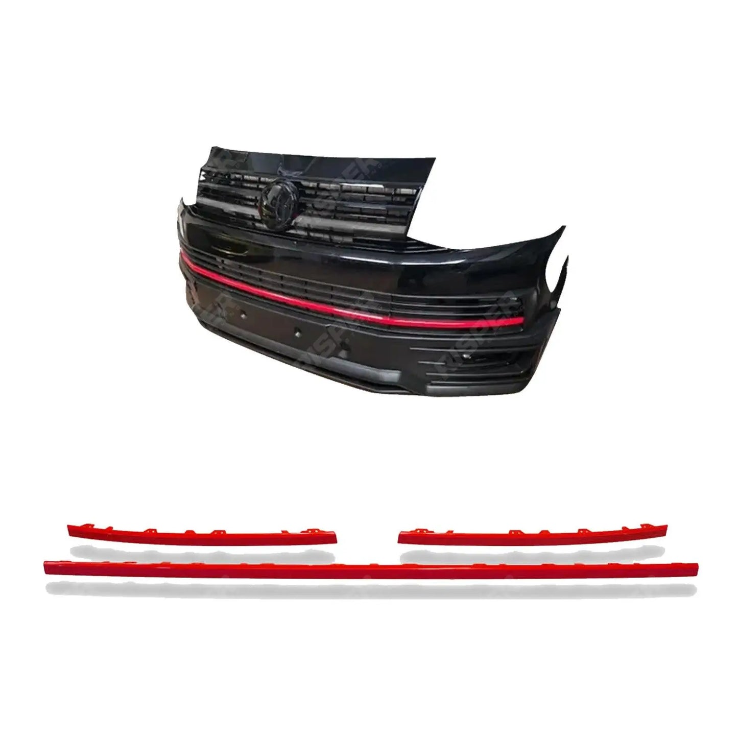 VW T6 Transporter 2015 - 2019 Lower 3 - Piece Clip In Grille Streamer