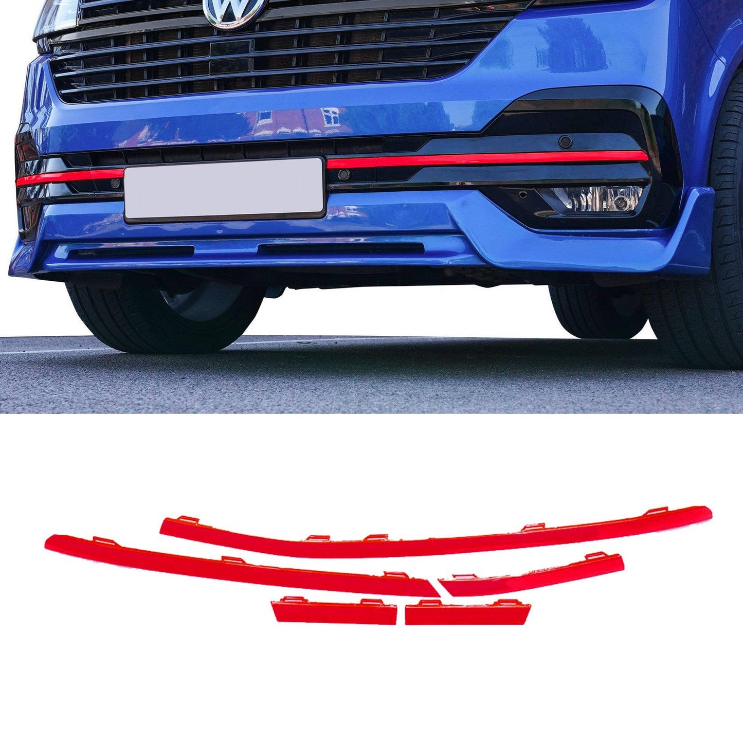 VW T6.1 2019 - 2024 Transporter Front Bumper Lower 5PCS Grille Trim Inserts