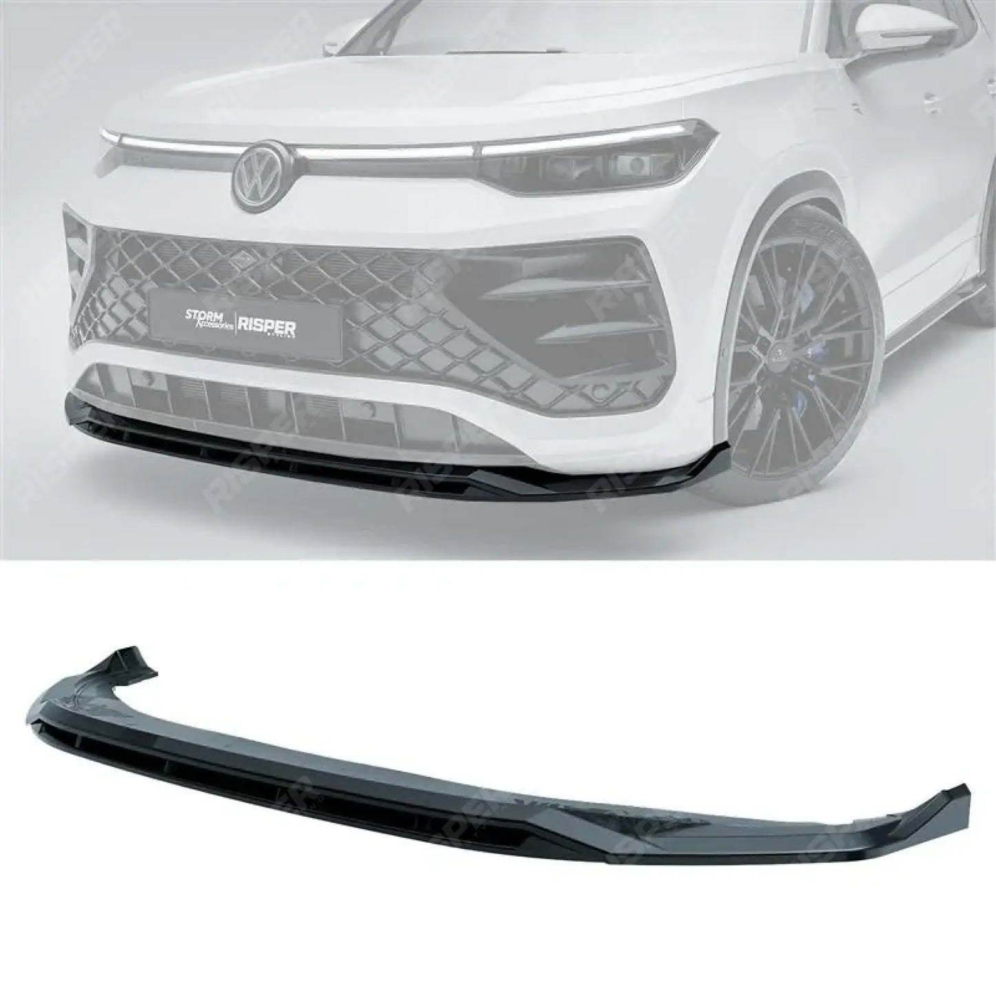 VW Tayron R-Line MK1 2025 On Front Splitter In Gloss Black