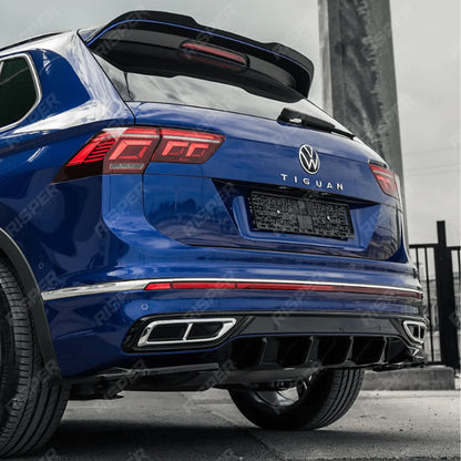 Vw Tiguan R-Line 2020-2024 Rear Side Splitters In Gloss Black