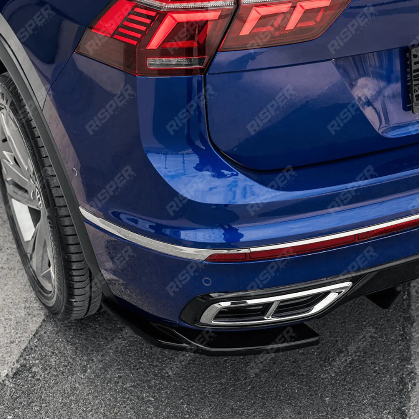 Vw Tiguan R-Line 2020-2024 Rear Side Splitters In Gloss Black