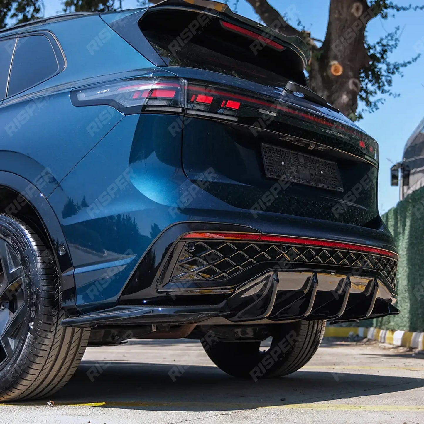 VW Tiguan R-Line MK3 2024 On Rear Valance In Gloss Black