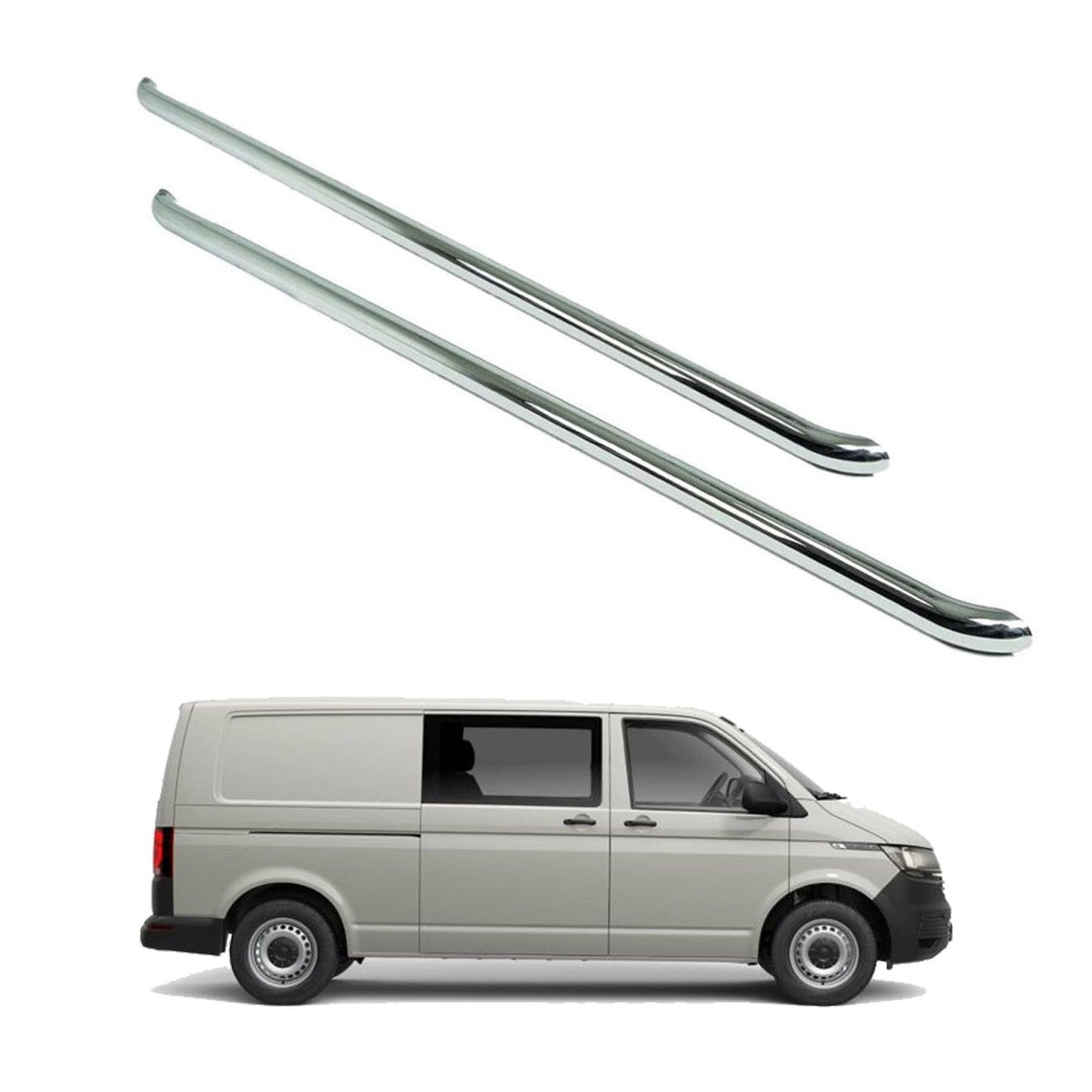 VW Transporter T5 / T6 LWB 2003 Onwards 2.4 Inch Stainless Steel OE Style Sportline Side Bars - TMC Motorsport