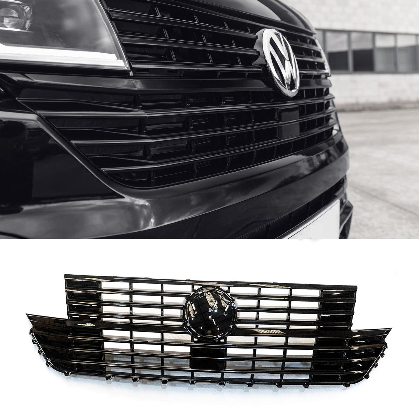 VW Transporter T6.1 2019 - 2024 Replacement Front Grill “ Gloss Black - TMC Motorsport