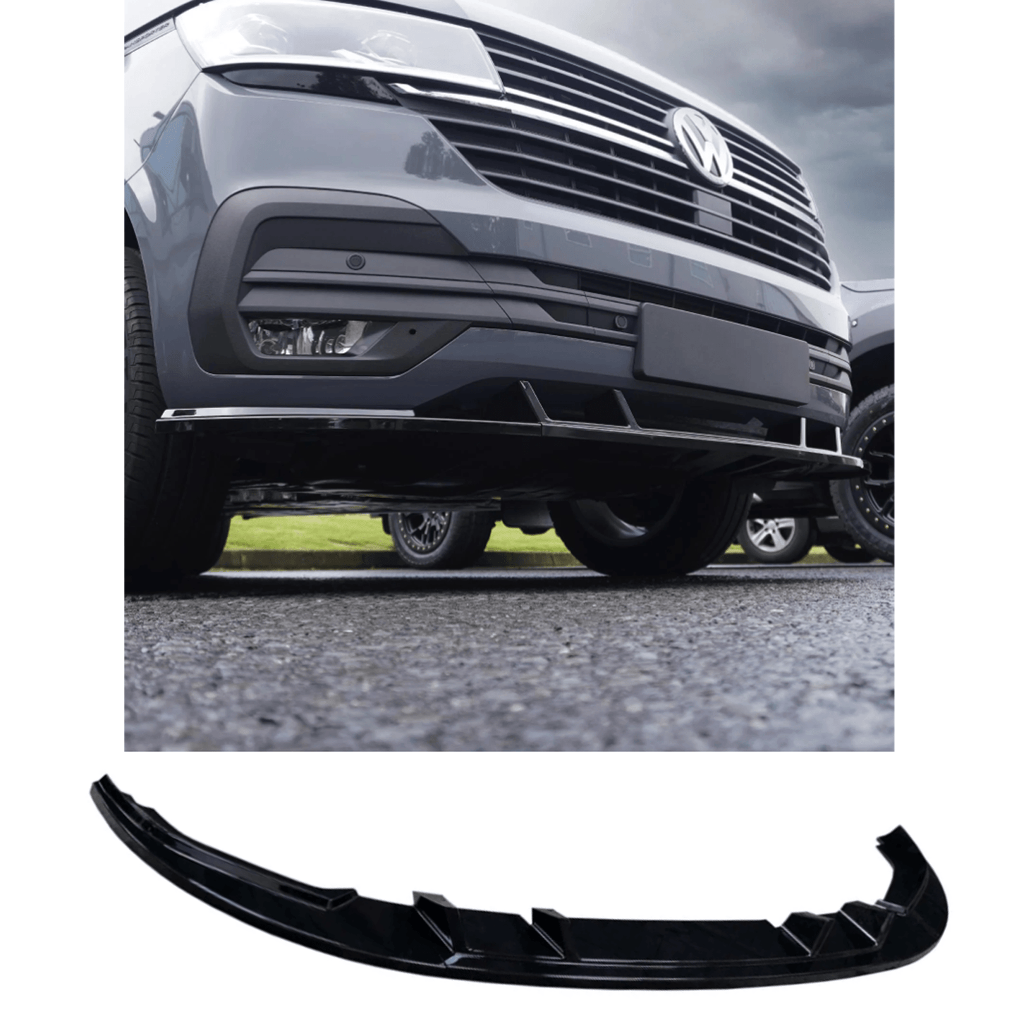 VW Transporter T6.1 Front Splitter - Gloss Black - TMC Motorsport