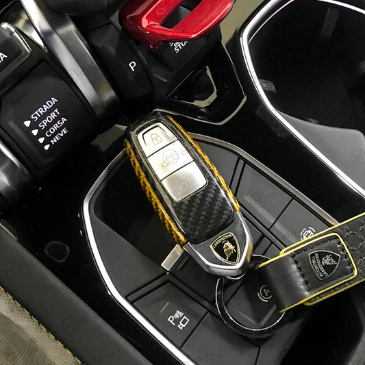 Lamborghini Urus Key Cover Yellow Combo - Carbon Fibre