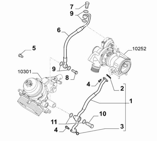 Genuine Abarth Oil Feed pipe - 500 Abarth - TMC Motorsport