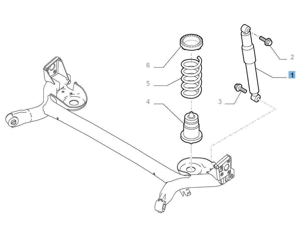 Genuine Abarth Koni Shock Absorber, Rear - Abarth 500 / 595 / 695 - TMC Motorsport