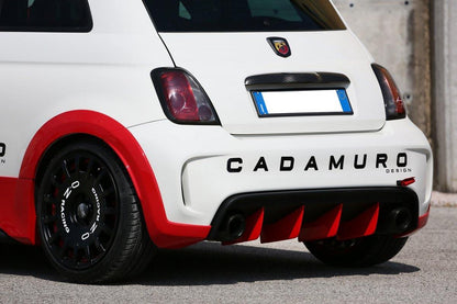 Abarth 500 Series 3 Rear Bumper Restyling & 70th Anniversario Style Diffuser - Cadamuro - TMC Motorsport