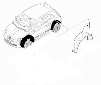 Genuine Abarth Wheel Arch Liner Rear - 500 - TMC Motorsport