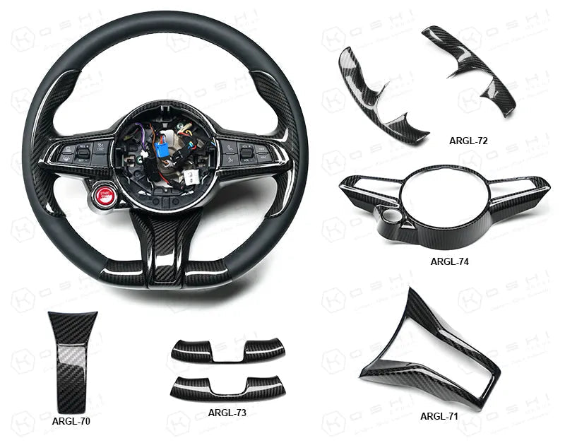 Alfa Romeo Giulia QV / Stelvio QV Lower Steering Wheel Spoke Trim Cover – 2020-ongoing - Carbon Fibre