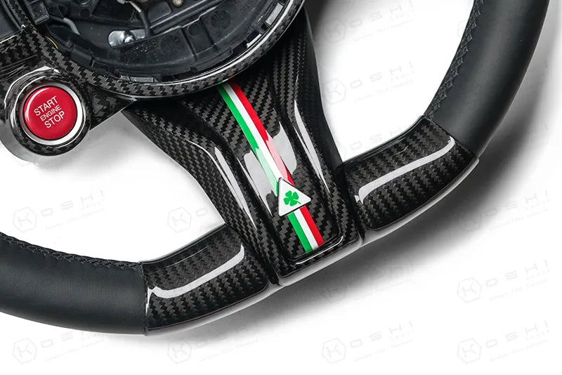 Alfa Romeo Giulia QV / Stelvio QV Lower Steering Wheel Decal Trim Cover – 2020-ongoing - Carbon Fibre