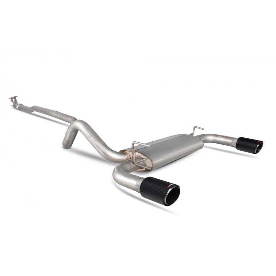Scorpion Exhausts Non-Resonated Cat Back System for Abarth 500 / 595 / 695 - Carbon Ascari Tips - TMC Motorsport