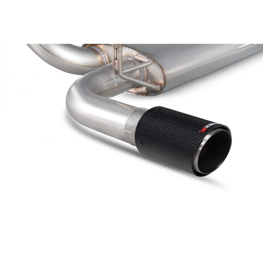Scorpion Exhausts Non-Resonated Cat Back System for Abarth 500 / 595 / 695 - Carbon Ascari Tips - TMC Motorsport