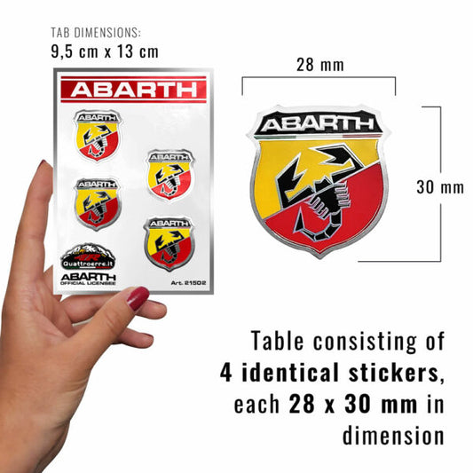 Abarth Logo Mini Badge Sticker - Quad Pack