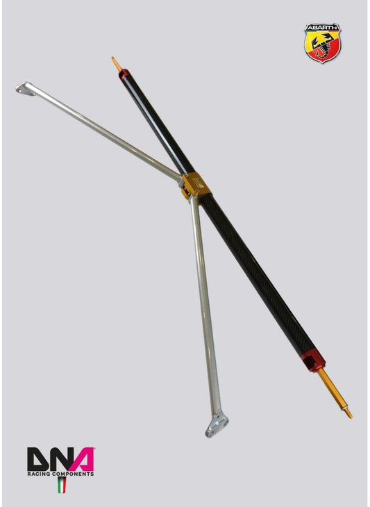 Abarth 500 / 595 / 695 Carbon REAR STRUT BAR WITH TIE RODS KIT WITH REAR SEAT REMOVAL - DNA RACING - TMC Motorsport