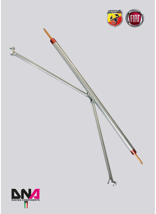 Abarth 500 / 595 / 695 REAR STRUT BAR WITH TIE RODS KIT WITHOUT REAR SEAT REMOVAL - DNA RACING - TMC Motorsport