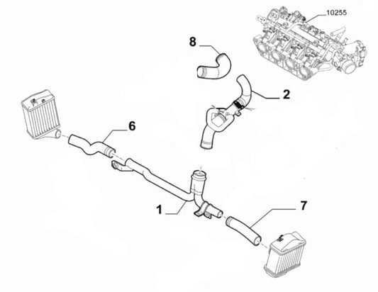 Genuine Abarth Pipe, Turbo Intercooler - 500  Abarth - TMC Motorsport